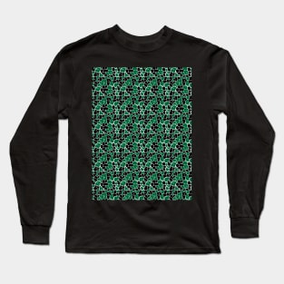 Elephant Print Skin Pattern Green Black Long Sleeve T-Shirt